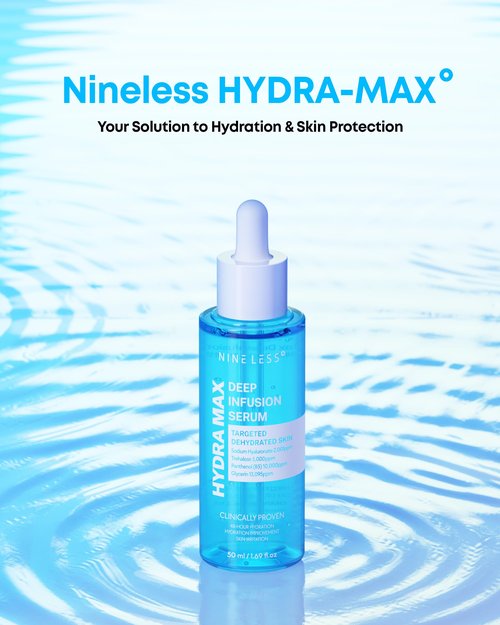 NINELESS HYDRA-MAX Deep Infusion Serum –48hr Korean Hydrating Face Serum with Hyaluronic Acid, Panthenol - 5 Ceramides -Deep Moisture, Fast Absorbing, All Skin Types, 1.69 fl.oz.
