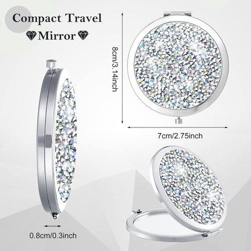 Yulejo 6 Pieces Compact Mirror Bulk Mini Pocket Mirror for Purse Makeup Small Portable Magnifying Cosmetic for Travel Pocket 2.75 Inch Round Folding Gift for Women Mom Bridesmaid Appreciation Wedding