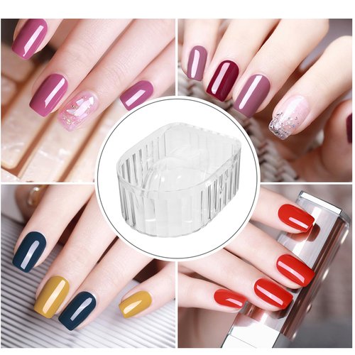 FOMIYES 2pcs Transparent Nail Soaking Bowls, Acrylic Gel Polish Remover Bowls, Manicure Hand Soak for Home Nail Care, Ergonomic Design for Gel off and Hand Washing