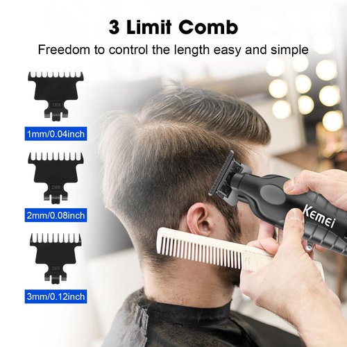 KEMEI Professional Hair Clipper for Men,Cordless Rechargeable Hair Clipper, Clipper and Trimmer for Hair Cutting, Haircut Clipper, Gift for Men