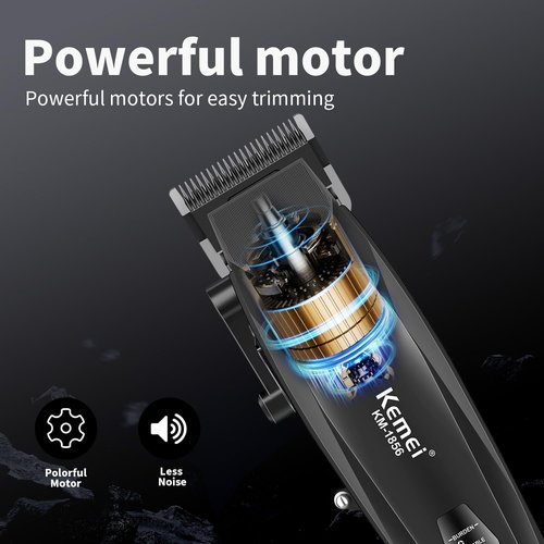 KEMEI KM-1856 Professional Hair Clipper for Men Cordless Hair Cutting Kits, Hair & Beard Trimmer, Adjustable Blade Barber Clippers with USB Rechargeable, Gift for Men
