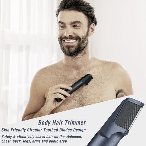 Beard Trimmers Kit for Men Precise Dial Adjustable 20 Lengths, 5-in-1 Electric Shavers and Hair Clippers Set - Body Nose Ear Mustache Hair Trimmers Razors Waterproof Wet/Dry - USB-C Charging Dock