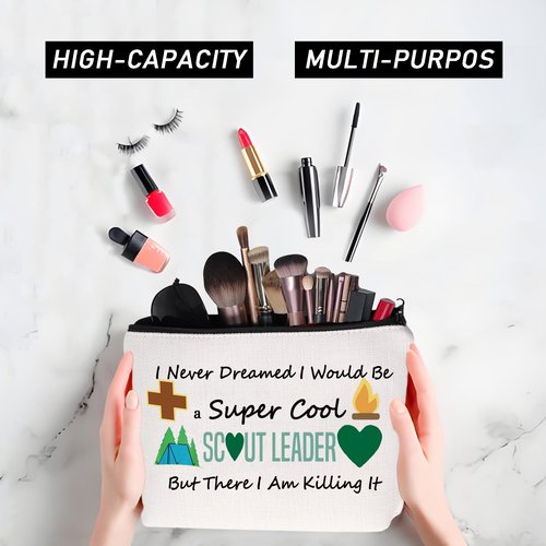 JYTAPP Scout Novelty Makeup Bag Troop Leader Gift I Never Dreamed I'd Grow Up To Be a Scout Leader Cosmetic Pouch