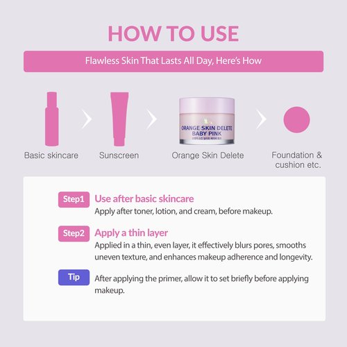 bonamedusa Orange Skin Delete Baby Pink Pore Primer Korean Makeup 30g 1.06 oz