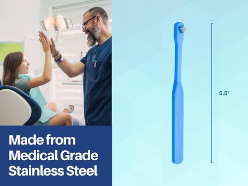 ARTMAN Instruments Molar Band Seater & Bite Stick - Blue, Pack of 10 - Orthodontic Dental Tools for Seating Molar Bands, Braces, and Bite Adjustment - Serrated Tip, Durable, Comfortable