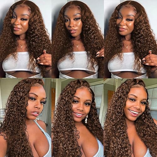 28 30 32 Inch Color #4 Human Hair Bundles DiexrLamx Hair Chocolate Brown Water Wave Bundles 8A Peruvian Virgin Remy Hair 3 Bundles Dark Brown Bundles Human Hair Extensions