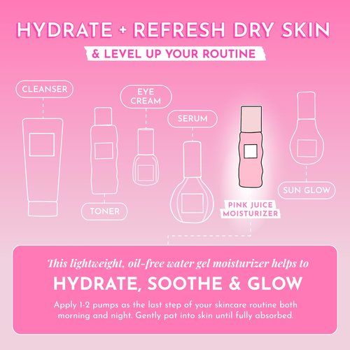 Glow Recipe Limited Edition Pride Pink Juice Water Gel Face Moisturizer - Hydrating Hyaluronic Acid, Radiance Boosting, Non-Comedogenic, Oil-Free, Long-Lasting Korean Skin Care for Oily Skin (50ml)