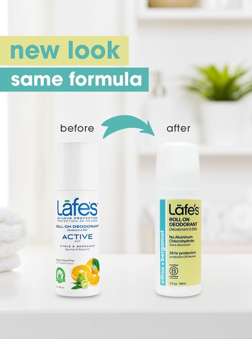 Lafe's Natural Deodorant | 3oz Roll-On Aluminum Free Natural Deodorant | Citrus & Bergamot | 3 Pack