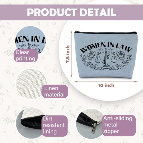 RYYCDOI Lawyer Gifts for Women - Law Graduation & Future Lawyer Gift Set, Women in Law Cosmetic Bags Makeup Pouch (Blue)