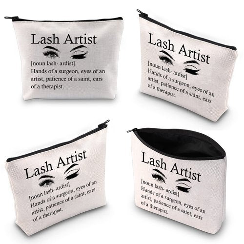 XYANFA Lash Tech Makeup Bag Gift For Makeup Artist Coworker Gift Salon Gift Stylist Gift Esthetician Gift Lash Artist Cosmetic Bag (Lash Artist noun)