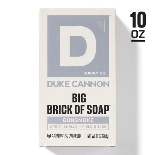 Duke Cannon Supply Co. Big Brick of Soap Bar for Men Gun Smoke (Wood, Bourbon & Leather) Multi-Pack - Superior Grade, Extra Large, Masculine Scents, All Skin Types, Paraben-Free, 10 oz (3 Pack)