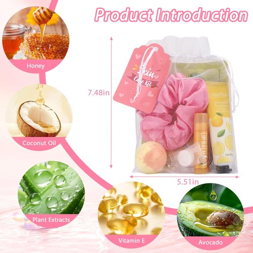 Jutqut 60PCS Spa Party Supplies for Girls, Include Facial Masks, Lip Mask, Under Eye Patches, Lip Balm, Foot Bath Bombs, Hand Cream, Compressed Towel, Hair Band, Sleepover Party Supplies for Girls