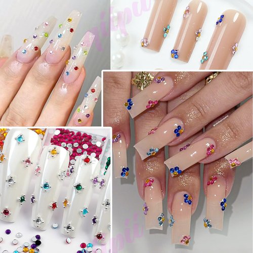 qiipii 10000Pcs 12 Color 2mm Small Crystal Resin Rhinestones for Bedazzling Crafting SS6 Tiny Flatback Stones Colorful Gems Diamonds Crystals Charms for Nails Eyes Face Makeup Tumblers Bottles Crafts