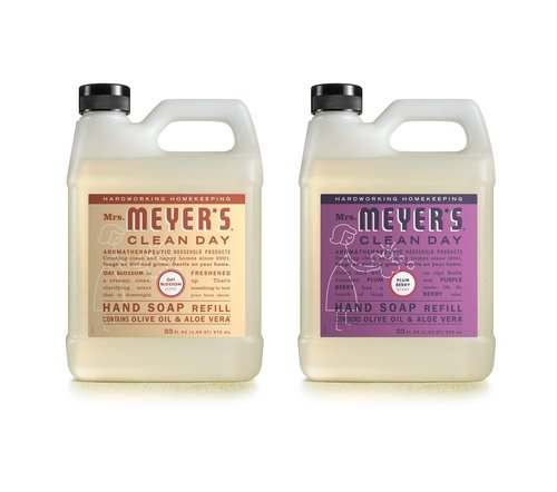 Mrs. MEYER'S CLEAN DAY Hand Soap Refill Scent Variety Pack 2 CT (Oat Blossom + Plum Berry)