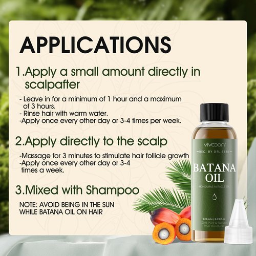 3 Pcs Batana Oil for Hair Growth, 100% Pure & Natural Raw Batana, Dr. Sebi Oil from Honduras, Care for Hair, Scalp & Skin, 3 Bottle with 6 Caps