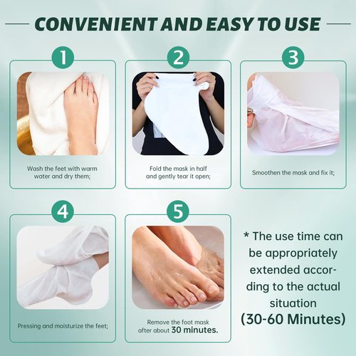 VGO 7 Pack Foot Peeling Mask, Natural Exfoliating Foot Mask, Dead Skin Callus Remover Repair Heels, Smooth Touch Feet, Hydrating Foot Care for Dry Cracked Feet