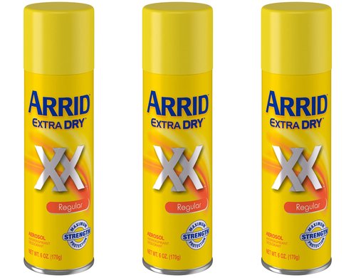 Arrid Deodorant 6oz Aerosol Extra Dry Regular (3 Pack)