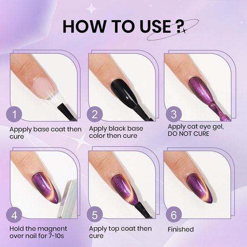 SUPWEE Magnetic Cat Eye Gel Nail Polish Set 12 Colors Cateye Gel Polish with Magnetic Stick Chameleon Cat Eye Gel Aurora Cat Eye Gel and Glass Cat Eye Gel Collection for Home DIY Manicure