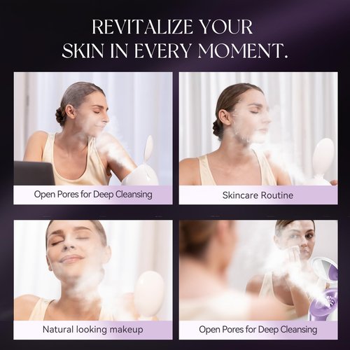 ANLAN Facial Steamer, High-Speed Nano steam, Deep Cleansing, Pore Care, Repairs and Strengthens Skin's Foundation, Facial Humidifier, Home Facial spa, Hydrating Moisturizing, Sensitive Dry Skin spa