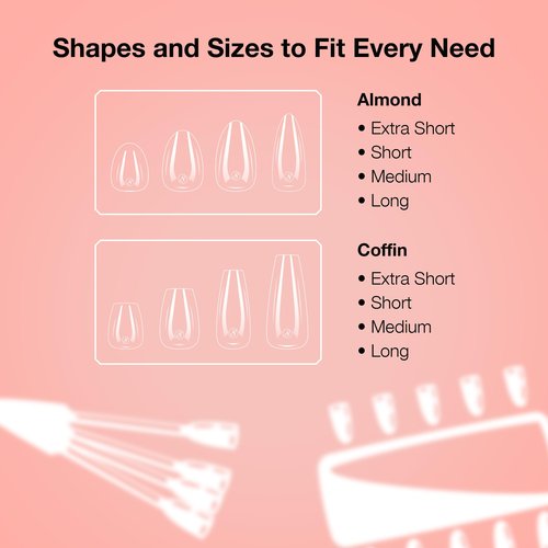 Cre8tion Soft Gel Nail Tips, Short Round Shape, 602 Tips in 14 Sizes (00-9) for Professional Nail Extensions
