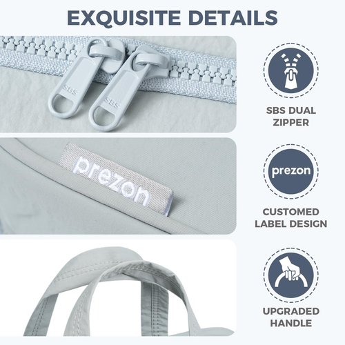 prezon Toiletry Bag For women,Portable Hanging Organizer,4 Leakproof Compartment for full-sized Conditioner, Brushes Set, Makeup Accessories,Visible and easy to access.M-blue
