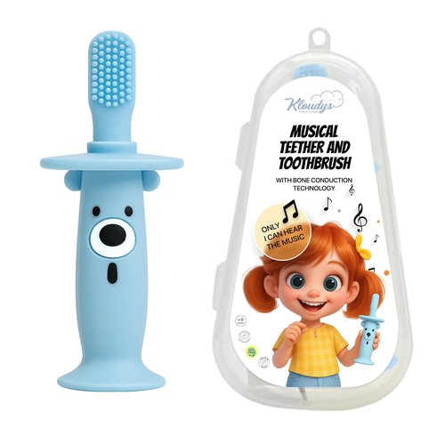 Instant Teething Relief & Gum Massage for Babies, Music Only The Baby Can Hear, BPA-Free Silicone with Soothing Vibrations, Electric Baby Toothbrush, infant Teether, Safe & Rechargeable, 9–36 Months