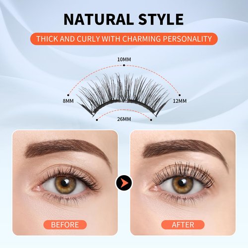 ZeroG Magnetic Eyelashes with Applicator, Reusable, Soft, Natural Look, No Glue Required, Easy to Apply, Professional Kit (No.03 Ultra Black)