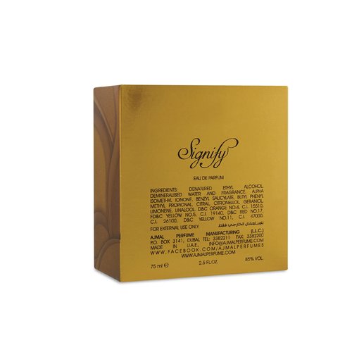 Ajmal Signify EDP 75ML Long Lasting Scent Spray Floral Perfume Gift For Women - Made In Dubai