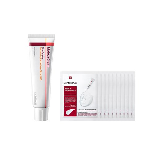 CENTELLIAN 24 Madeca Derma Face Mask (10pc) + Cream Time Reverse (Season 7, 1.69fl oz) - Korean Skin Care for Soothing, Hydration & Nourishing, with TECA, Centella Asiatica & Madecassoside