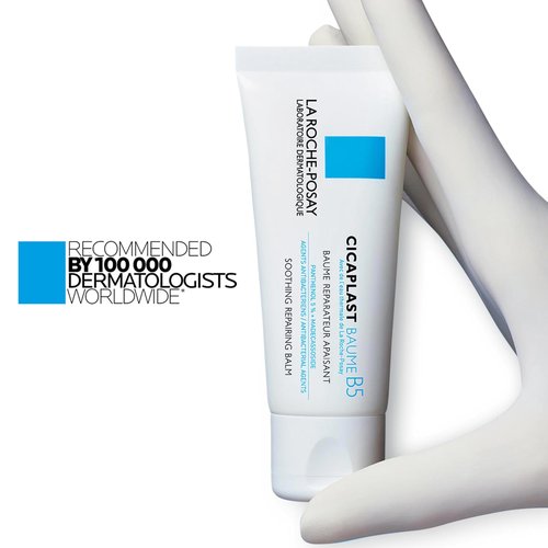 La Roche-Posay Cicaplast Balm B5, Madecassoside + Shea Butter + Vitamin B5 Panthenol, Healing Ointment & Therapeutic Multi Purpose Calming Cream for Dry & Irritated Skin, Paraben Free (Pack of 2)
