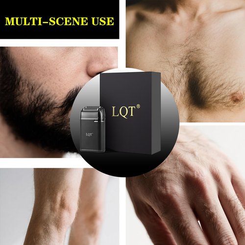 LQT Latest 2-in-1 Electric Shaver Facial Mesh Shaver - Portable Cordless Shaver - Hidden Trimmer and Fast Charging Function - (3150 Mesh Holes, 60 Blades) Black