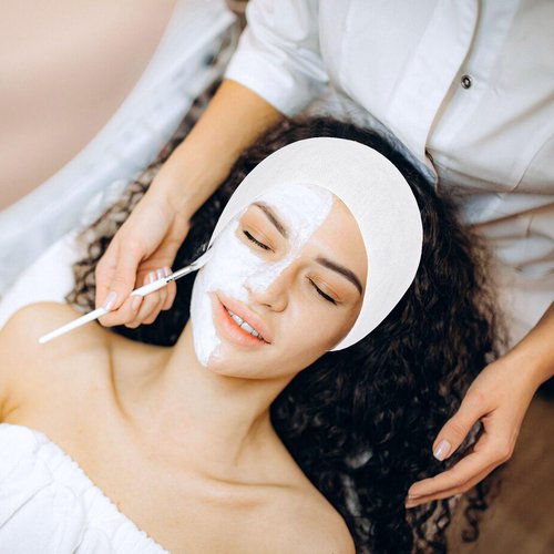 BREENHILL 200 Count Disposable Spa Facial Headbands with Convenient Closure,White Stretch Facial Headwraps Soft for Facials Skincare Spa