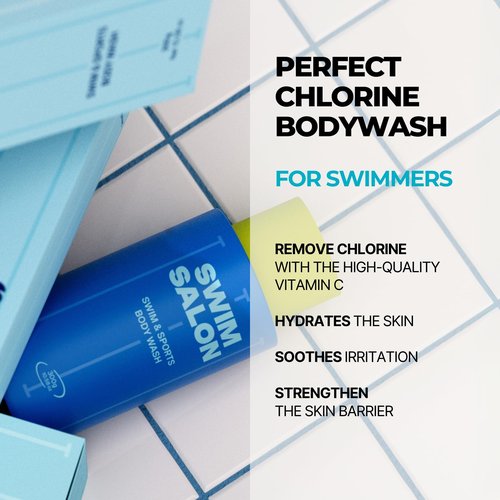 SWIM SALON Chlorine-Removing Body Wash for Swimmers | Vitamin C | Hydrating & Refreshing | Sulfate-Free, Silicone-Free, Paraben-Free (10.58 oz / 300g, Pack of 2)