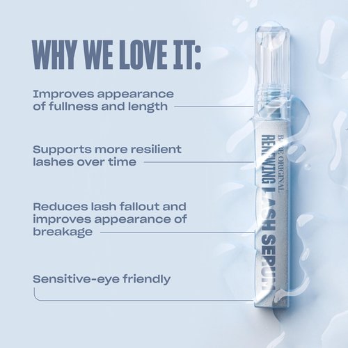 BABE ORIGINAL Renewing Lash Serum – Peptide-Infused Eyelash Serum for Fuller, Longer-Looking Natural Lashes, Lash Enhancing Treatment with Nourishing Botanicals, Cruelty-Free Gentle Formula