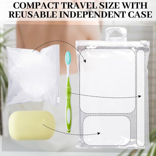 Funnymoom 12 Pcs Travel Size Loofah Individually Wrapped, Small Shower Puff Bath Sponge Pouf Ball Bulk Mesh Bath Puff Mini Loofah Sponge with Case Bulk for Shower Care (25g,White)