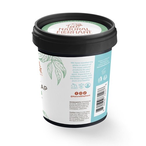 Natural Elephant Moroccan Black Soap With Eucalyptus Essential Oil 1kg (2.2 lbs) Bulk Size