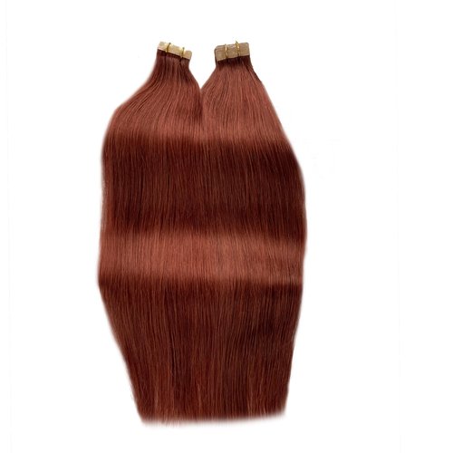 Munx Tape In Hair Extensions - Human Hair, 16 Inch, Invisible, Straight, Seamless Skin Weft, Remy, Brown Colored, 30g, 20piece, Real Human Hair