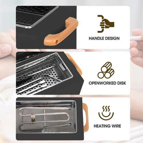 LXIANGN High Temperature Cleaning Box 300W 1.5L with Timer Dry Heat Sterilization Cabinet Equipment with Stainless Tray For Nail Tool Spa Pedicure Hairdressing Metal Tools with Handle (Black)