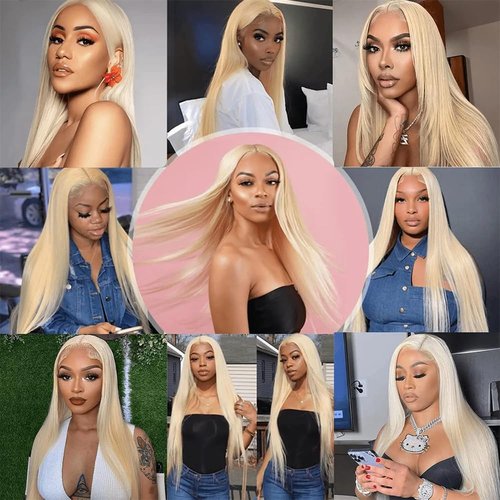 613 Bundle Human Hair Bundles Blonde 16 18 20 Inch Blonde 613 Color Straight Bundles Human Hair Blonde Bundle Unprocessed Brazilian Virgin Quick Weave Hair for Black Women