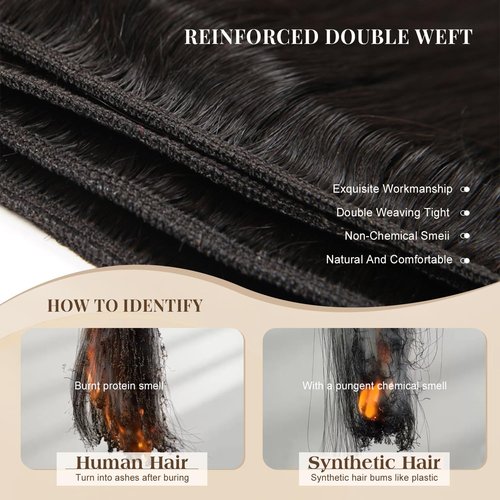 MIRONICA Straight Human Hair Bundles 24 Inch 12A Brazilian 1 Bundles Human Hair 100% Unprocessed Virgin Hair Double Machin Weft for Black Women Natural Black Color Hair Extensions