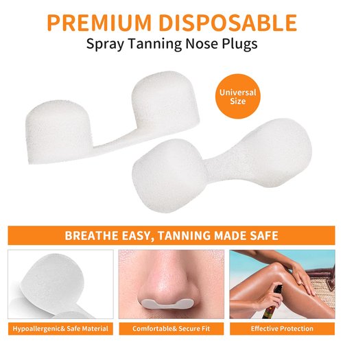 176 Pcs Tan Spray Tanning Essentials Kit: 35 Each Hair Nets, Nose Plugs, Sticky Spray Tan Feet Pads & Disposable Undergarments,1 Foot Pumice Stone- Premium Quality Accessories for Salons