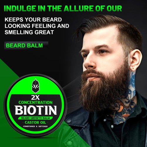 First Melody Beard Balm, 2X Thickening Biotin, with Castor Oil and Argan & Jojoba Oils, Promotes Beard Growth, Styles, Strengthens & Softens Beards & Mustaches, 2 Ounce, Vanilla, Cedar, Orange