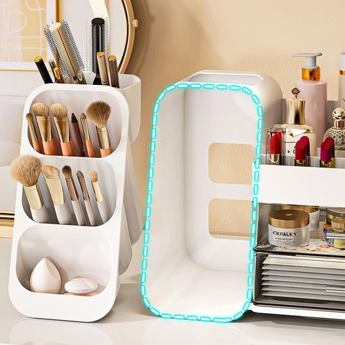 UShioart Large Makeup Organizer With Drawers Capacity Makeup Organizer,Large Vanity Top Skin Care Organizer, Perfume Skin Care Makeup Cabinet With Drawers Perfect Storage (14.5-In)
