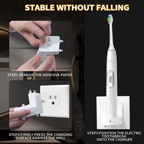 Teeteck Wall Philips Sonicare Toothbrush Charger Sonicare HX3000/ HX6000/ HX8000/ HX9000 Series Portable Wall Charger for Philips Sonicare Electric Toothbrush - Ideal for Home & Travel, White