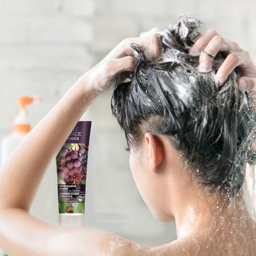 Desert Essence Italian Red Grape Shampoo - 8 Fl Ounce - Pack of 3 - Protection For Color Treated Hair - Antioxidants - Healthier & Smoother - Vitamin B5 - Sugar & Coconut Oil Cleansers