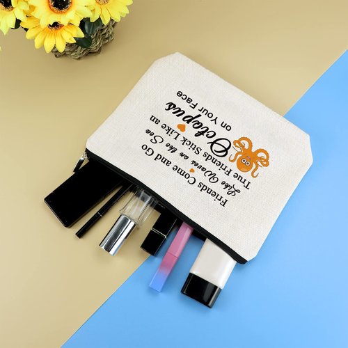 Friendship Makeup Bag Funny Best Friend Gift for Women Octopus Lover Gift for Sister Travel Cosmetic Bag Long Distance Friendship Present Birthday Graduation Present for Best Friends Bestie Sister