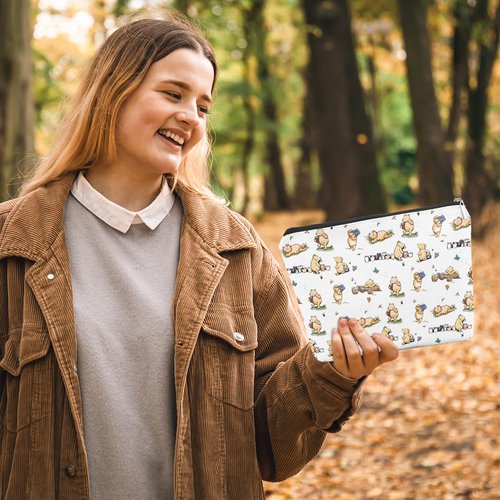 Cartoon Bear Inspirational Cute Makeup Bag Bear Inspired by Classic Gifts Pooh Bear Travel Pouch Cosmetic bag for Pooh Loving Women for birthday Party Favors Gift Zipper Toiletry Bag 03