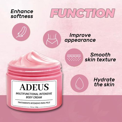 ADEUS Crema Brasileña, Cream Rosada, Multifunctional Pink Intensive Cream, Deeply Moisturizing and Firming Creams with Centella Asiatica, Seaweed and Green Tea (1)