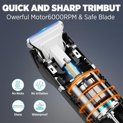 KAPHIO Electric Razor for Men: 2-in-1 Beard & Nose Hair Trimmer for Men - IPX7 Waterproof Shavers for Temple Groin Body Ear Hairs Trimmer - Best Gifts for Husband