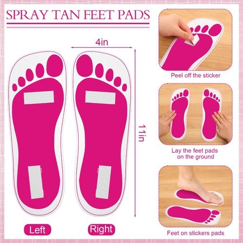 Chicingyou 96 Pcs Spray Tanning Supplies Included Spray Tan Feet Pads Hair Nets Disposable Bra Underwear Caps Kit for Sunless Tan Self Tanning at Home or Salon Accessories (Pink)